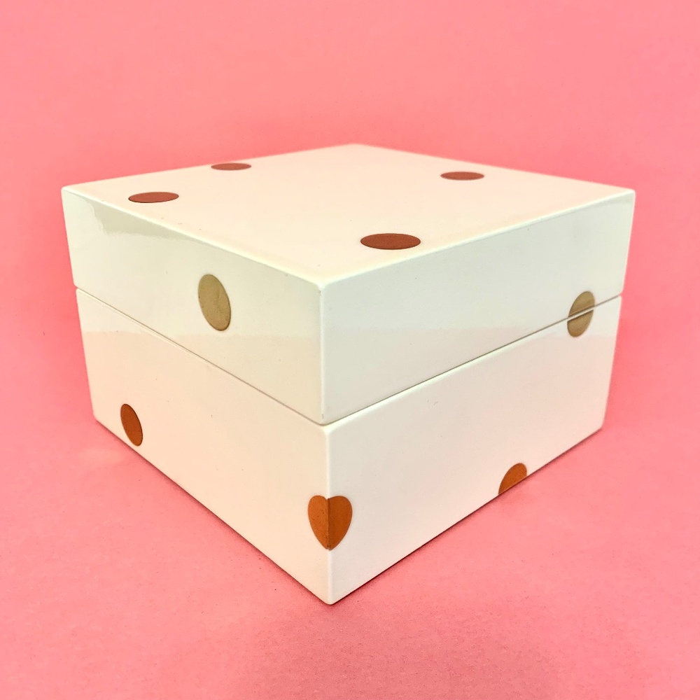 Kate Spade Gold Dot Small Lacquer Jewelry Box